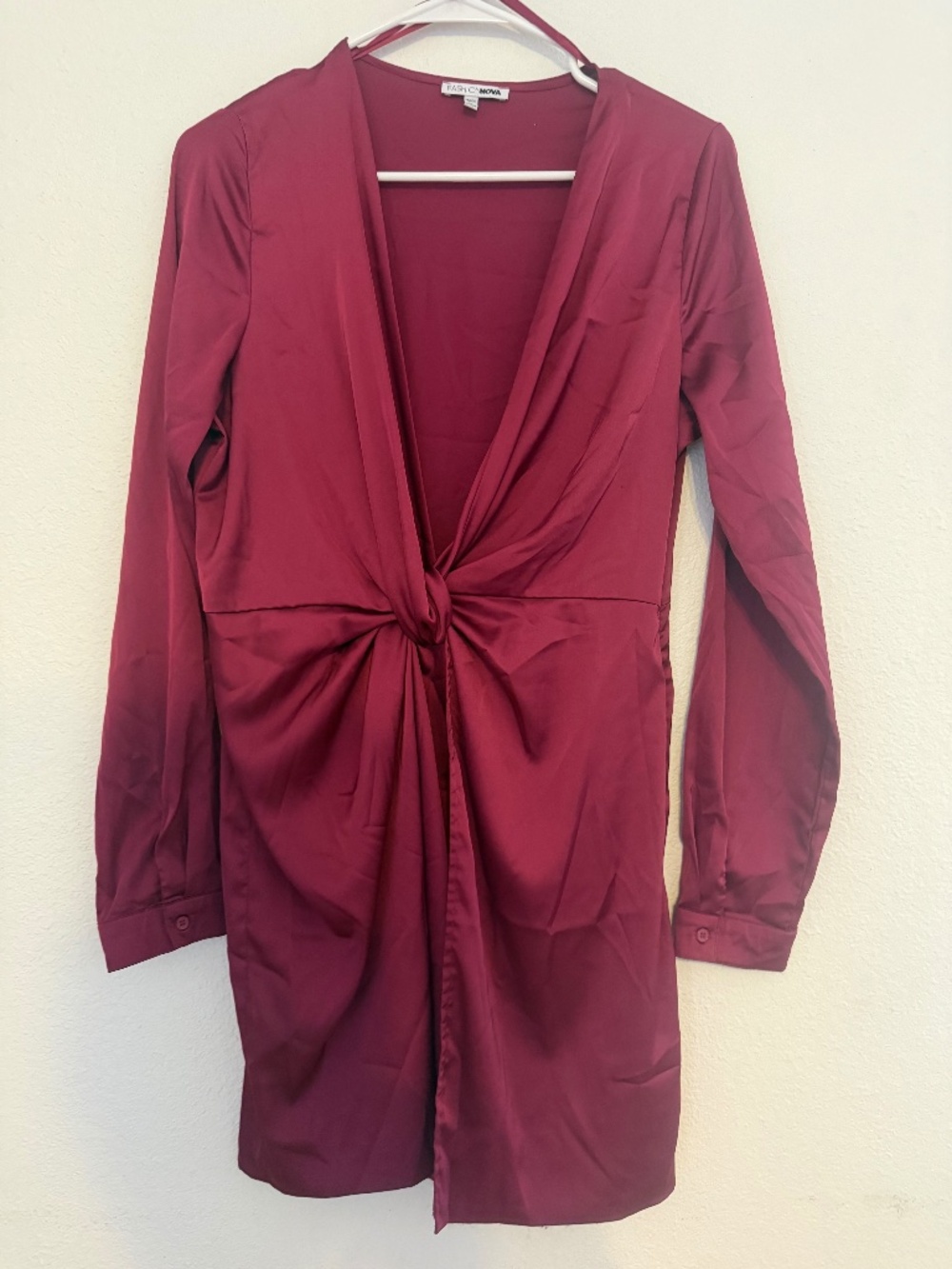 Burgundy red mini dress